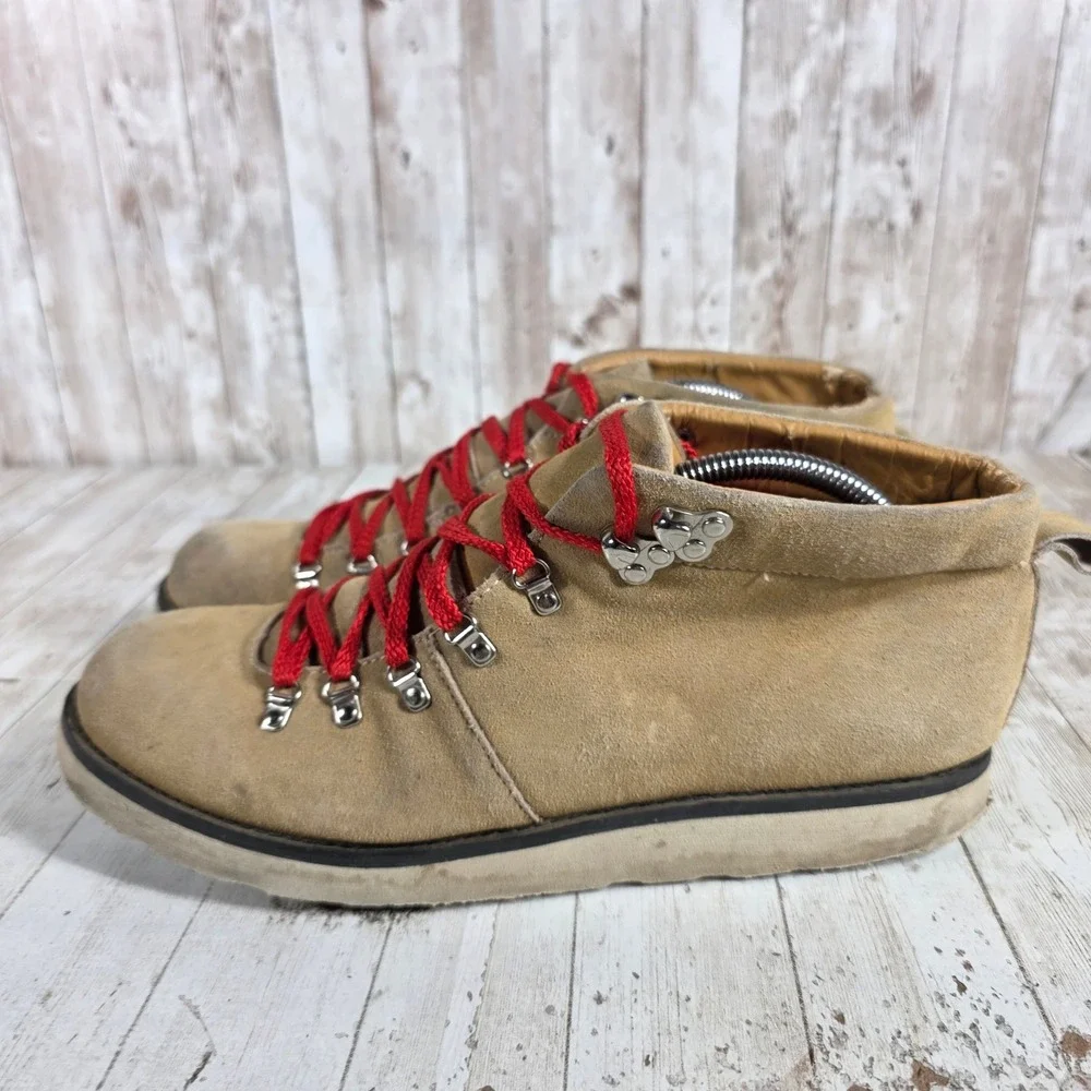 Bed Stu Mens Tan Suede Hiking Chukka Boots Red Laces Size 11 EUR‎ 44